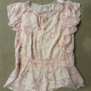 Lucky Brand Light Pink Floral Blouse